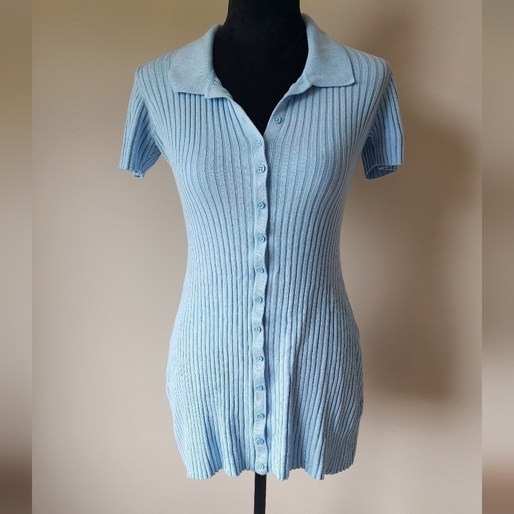 Urban Outfitters Blue Button-Down Polo Dress Size M.